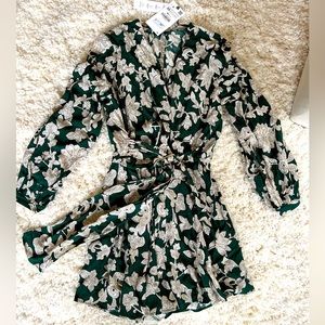 Zara romper dress, green, XS. Brand New with tags.